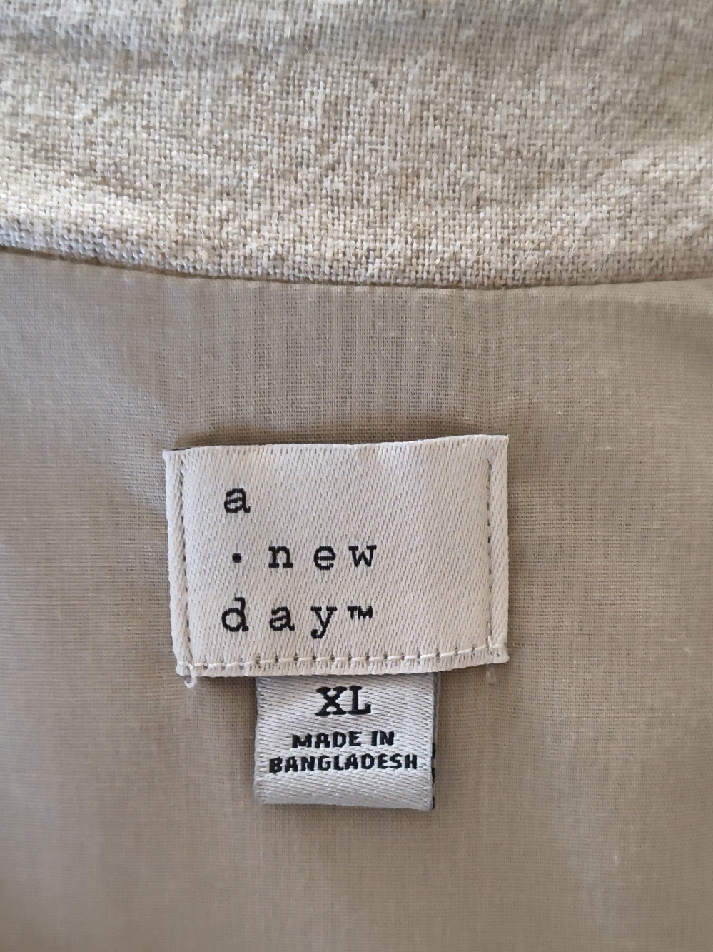 A New Day Linen Beige Tailored Women's Vest, XL - Picture 3 of 3